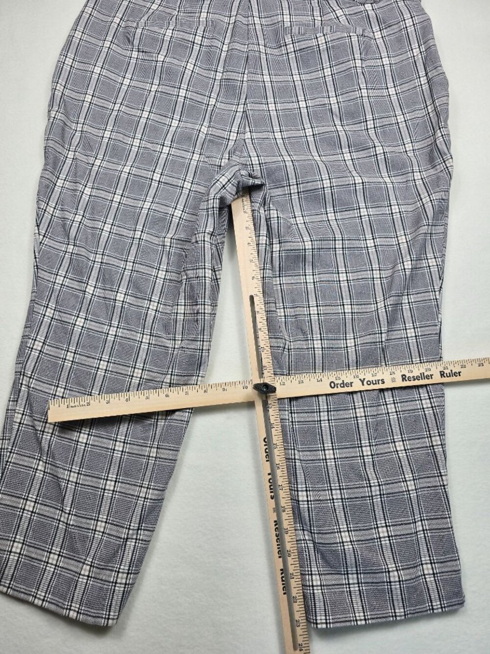 Ava & Viv Womens 20 Plaid Ankle Pants Gray White Punk Rockabilly Grunge - Picture 4 of 5